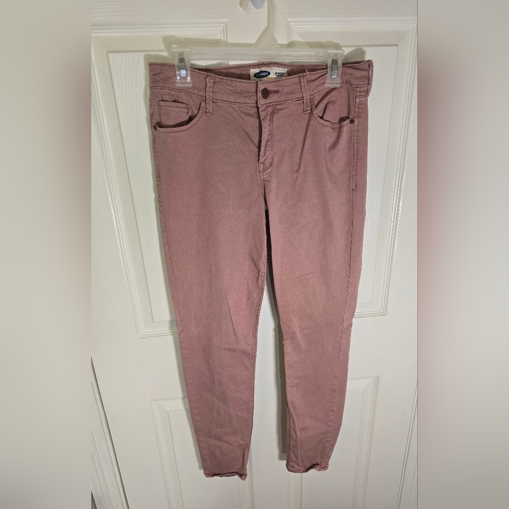 Old Navy Womens Rockstar Super Skinny Dusty Pink Jeans Size 10